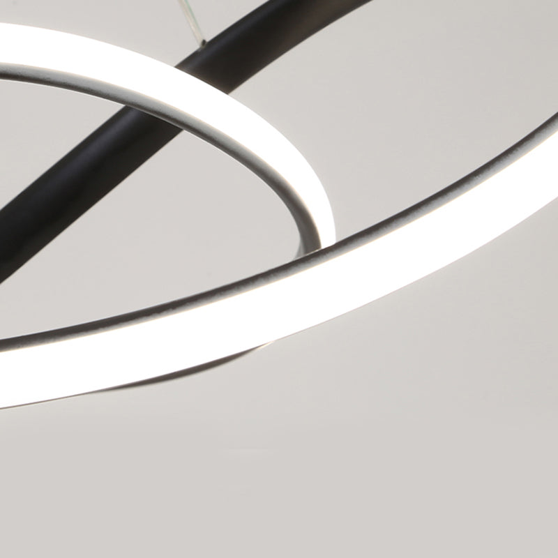 2 Color Optional Twisting Metal Pendant Lamp Simplicity LED Chandelier Light for Office