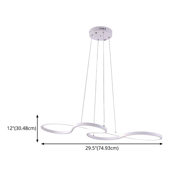 29.5" Wide Modernist LED Chandelier Lamp Acrylic Hanging Light for Living Room