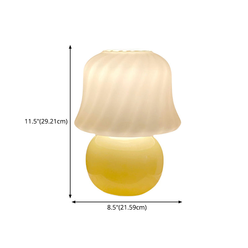 Ultra-modern Simplicity Mushroom Table Lamp Hand-Blown Glass Nightstand Lamp for Bedroom