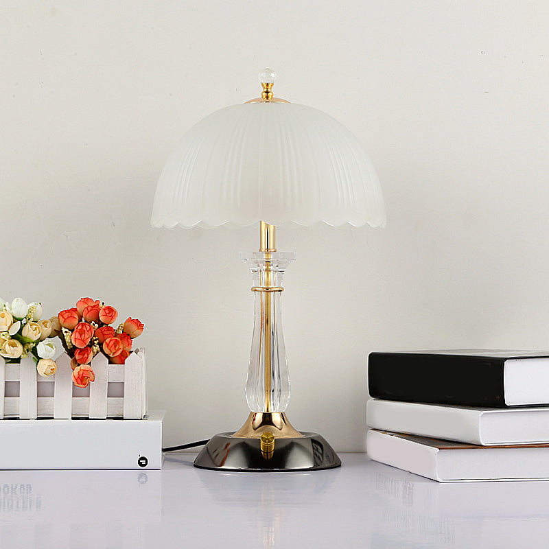 Ultra-moderne Einfachheit Domtisch Lampe weiße Glas Nachttisch-Lampe für Schlafzimmer