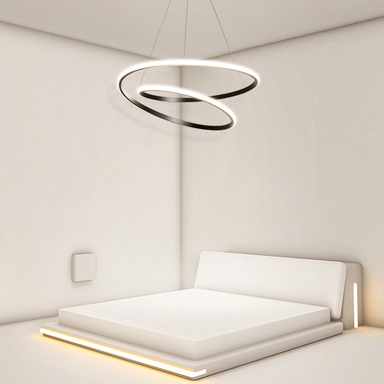 24" Wide Modern Chandelier LED Hanging Ceiling Lights for Living Room Dining Room