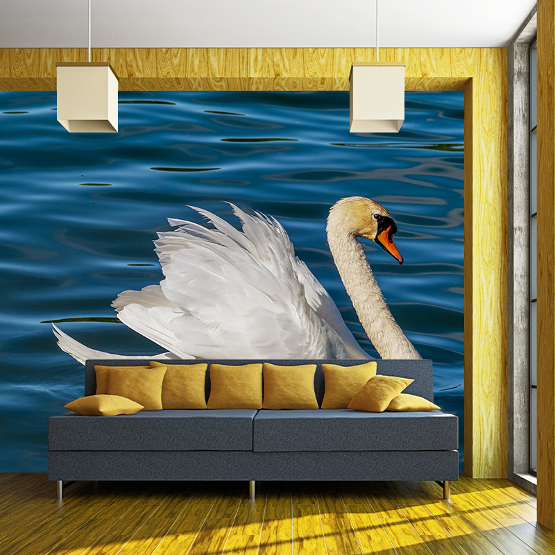 Peinture murale moderne en forme de cygne, couleur douce, résistante à la moisissure, Art mural pour la décoration de la maison