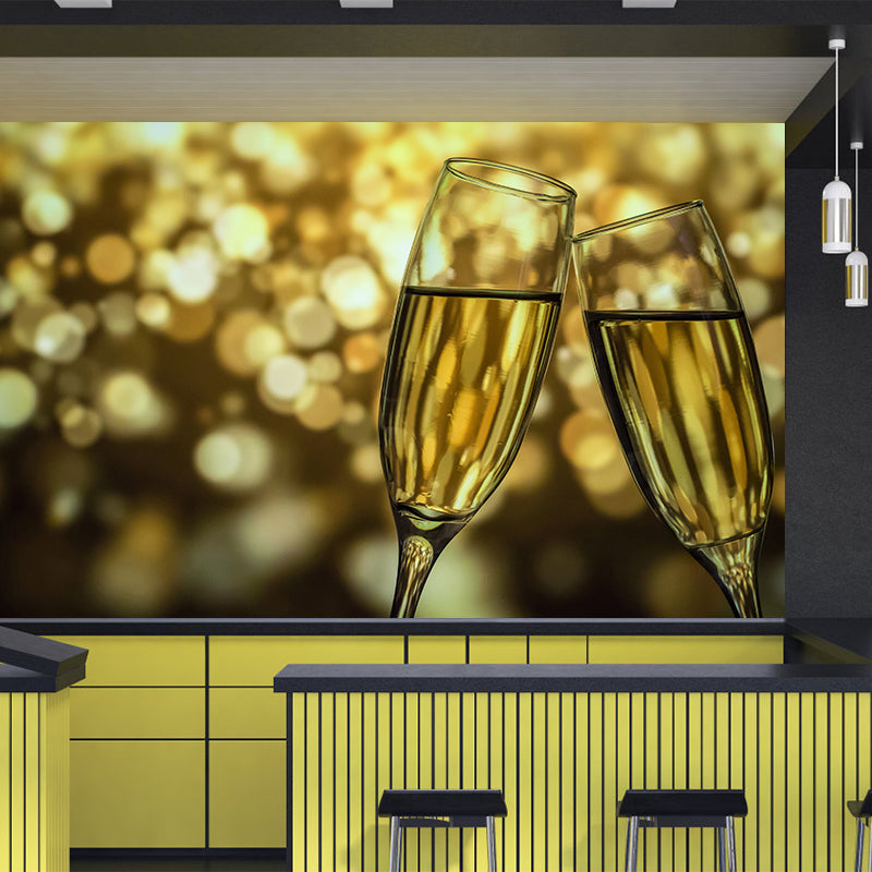 Contemporary Wine Mural Wallpaper Decorative Restaurant Wall Art, Stain Resistant