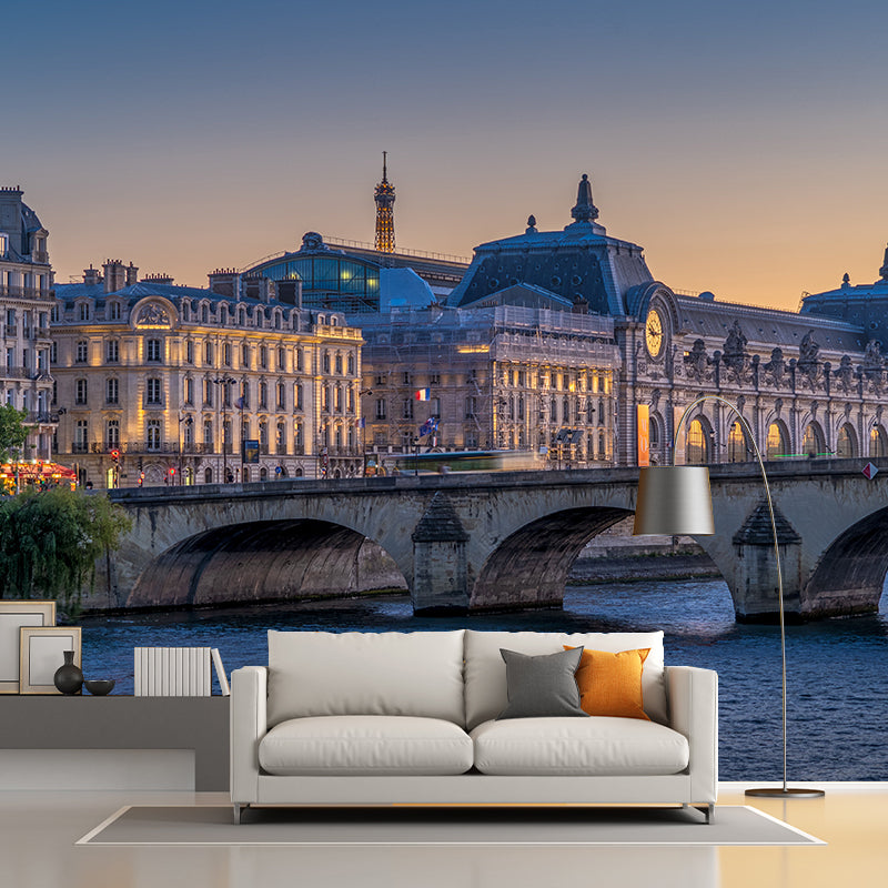 Architecture of Paris Houses Mural Decal Contemporary Water Resistant Wall Covering