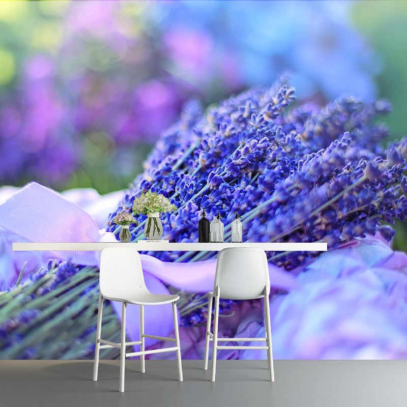 Contemporary Photography Beautiful Lavender Mural in Purple for Home Decor