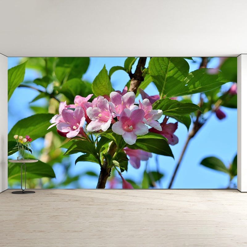 Photography Blossoming Jasmine Mural Decal Mildew Resistant Whole Wall Decor for Girls Room