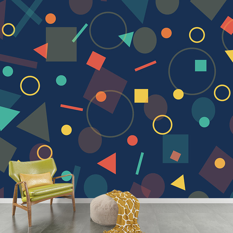 Illustration Geometric Wallpaper Mural Contemporary Wall Decor for House Interior