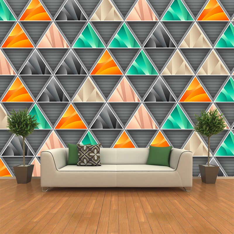 Illustration Geometric Wallpaper Mural Contemporary Wall Decor for House Interior
