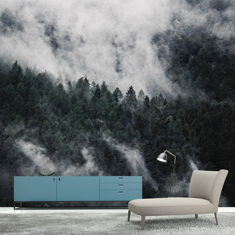 Mysterious Forest Landscape Mural Moisture Resistant Modern Style Bedroom Wall Art
