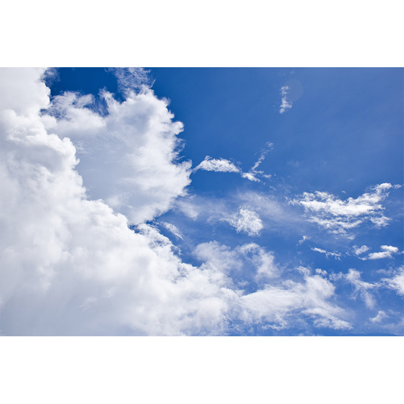 Blue Sky and White Cloud Scenery Wall Covering for Gust Room Bedroom, Waterproofing