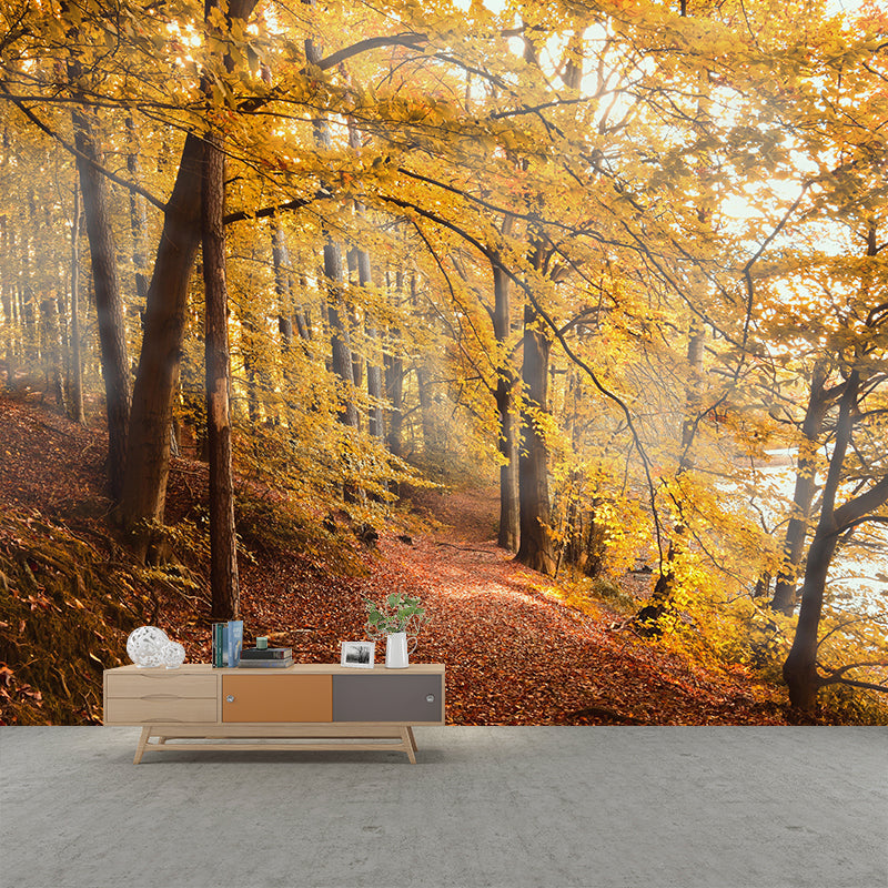 Autumn Forest Landscape Mural Moisture Resistant Modern Style Bedroom Wall Art