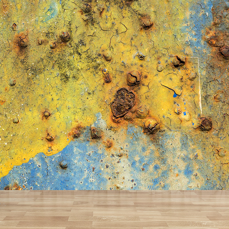 Old Mental Wall Mural Moisture Resistant 
Wall Covering for Living Room, Customised