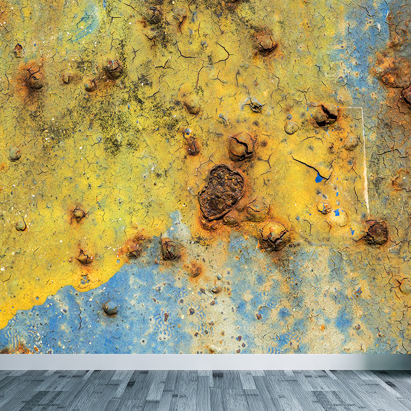 Old Mental Wall Mural Moisture Resistant 
Wall Covering for Living Room, Customised