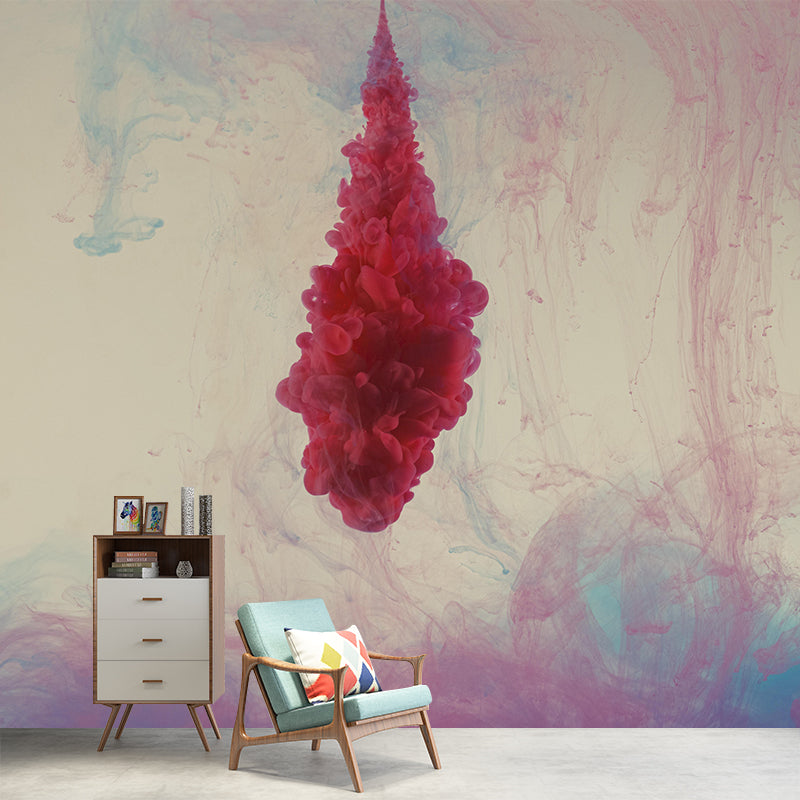 Modern Style Ink Blooming Mural Decal Novelty Mildew Resistant Abstract Wall Art