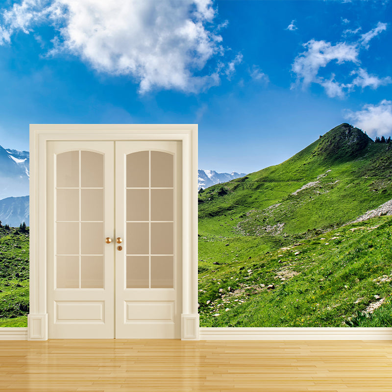 Horizontal Photography Style Alps Mural Modernism Wall Covering for Accent Wall