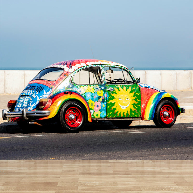 Stain-Resistant Car Mural Wallpaper Wall Art for Fitness Club Decoration