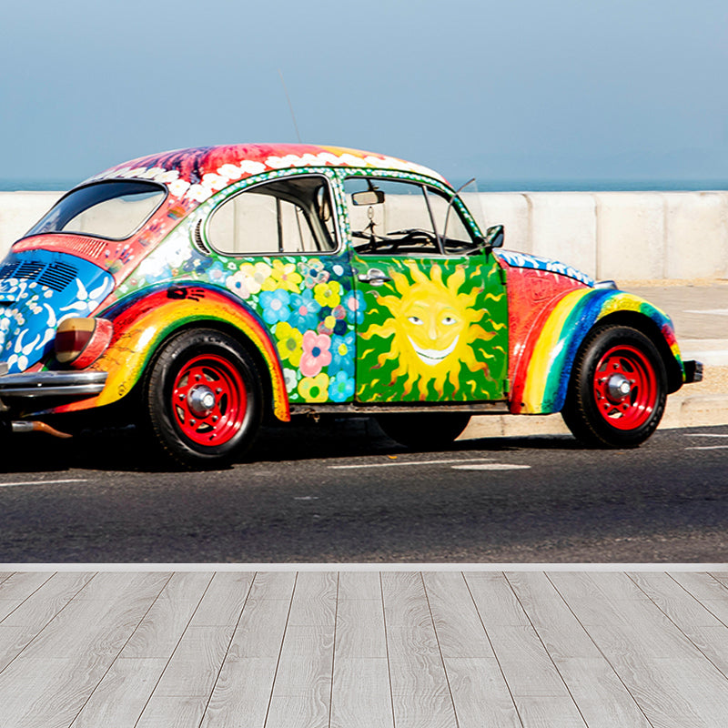 Stain-Resistant Car Mural Wallpaper Wall Art for Fitness Club Decoration