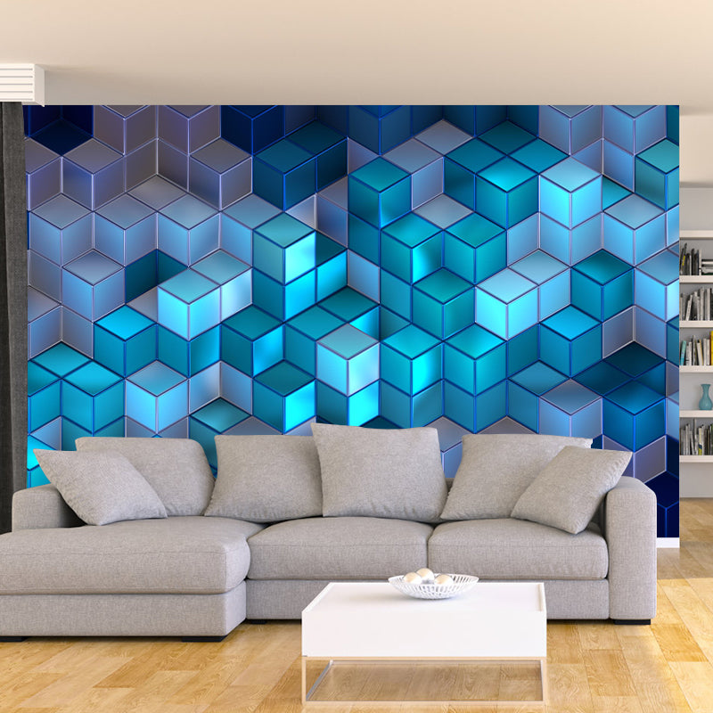 Geometric 3D Illusion Mural Wallpaper for Dining Room Wall Decor Multiple Sizes Available