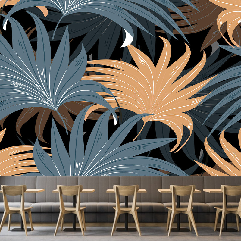 Papier peint mural botanique naturel tropical, couleur douce, décoration murale décorative en feuille de palmier