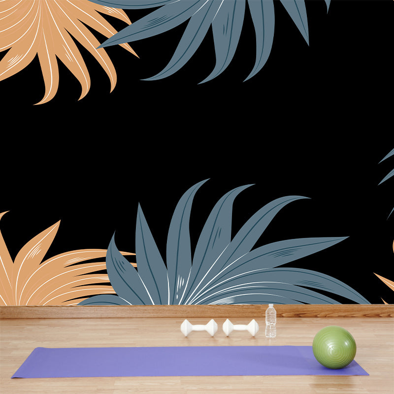 Tropical Natural Botanical Wall Mural Soft Color with Palm Leaf Decorative Wall Decor