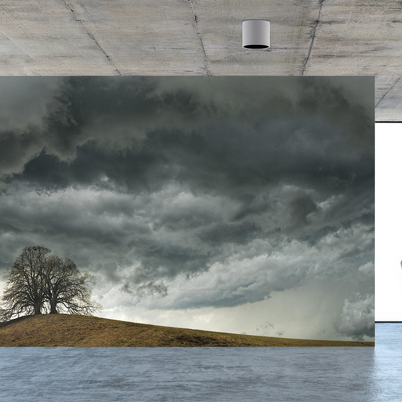 Modern Photography Wallpaper Mural with Dark Clouds Wall Covering for Living Room
