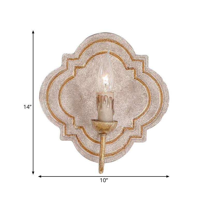 1/2 Lights Candelabra Sconce Light Classic Style White/Bronze/Distressed White Wood Wall Lamp for Living Room