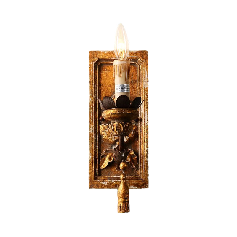1/2 Lights Candelabra Sconce Light Classic Style White/Bronze/Distressed White Wood Wall Lamp for Living Room