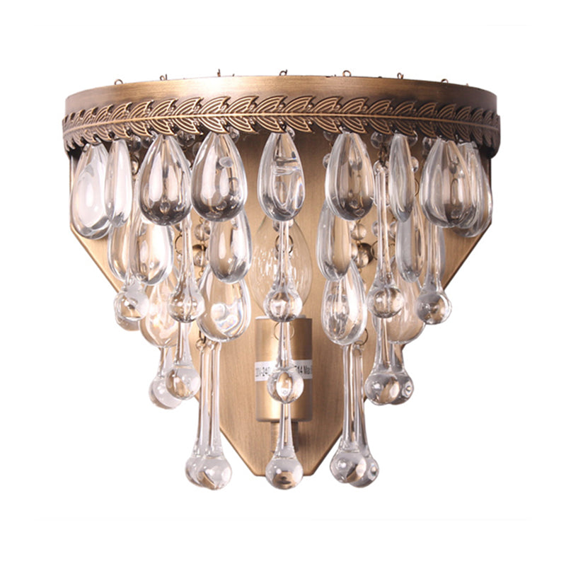 Crystal Grey/Bronze Sconce Light Tiered 1 Light Minimalism Wall Mount Lighting for Bedroom