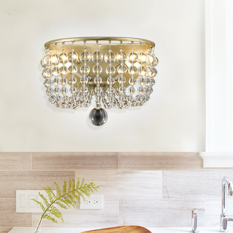 Clead Clead Crystal Mur Mount Lodge Style 1 Light Living Room Sronce en laiton