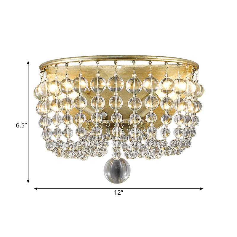 Clead Clead Crystal Mur Mount Lodge Style 1 Light Living Room Sronce en laiton