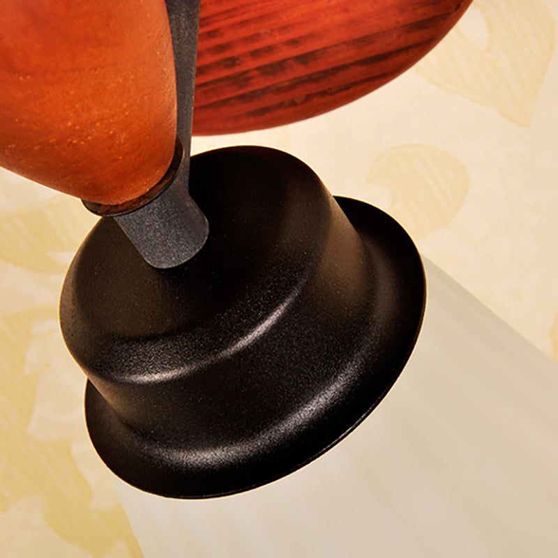 Frosted Glass Conic Wall Mounted Lamp Modern Stijlvol 1 licht roodbruine SCONCE Licht met houten achterplaat