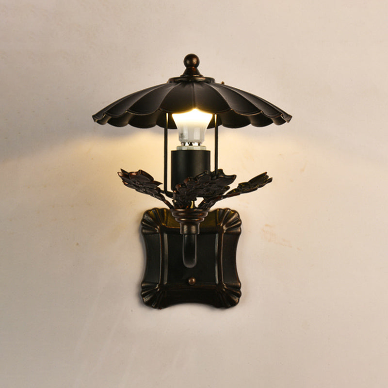 Luz de la pared de la pared de la pared de la pared del borde negro del borde 1 cabeza de metal de la cabeza liviana para el comedor