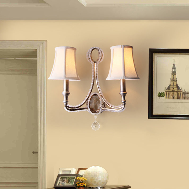 Empire Shade Fabric Mur Murd Light Rustique 1/2 lumières Éclair