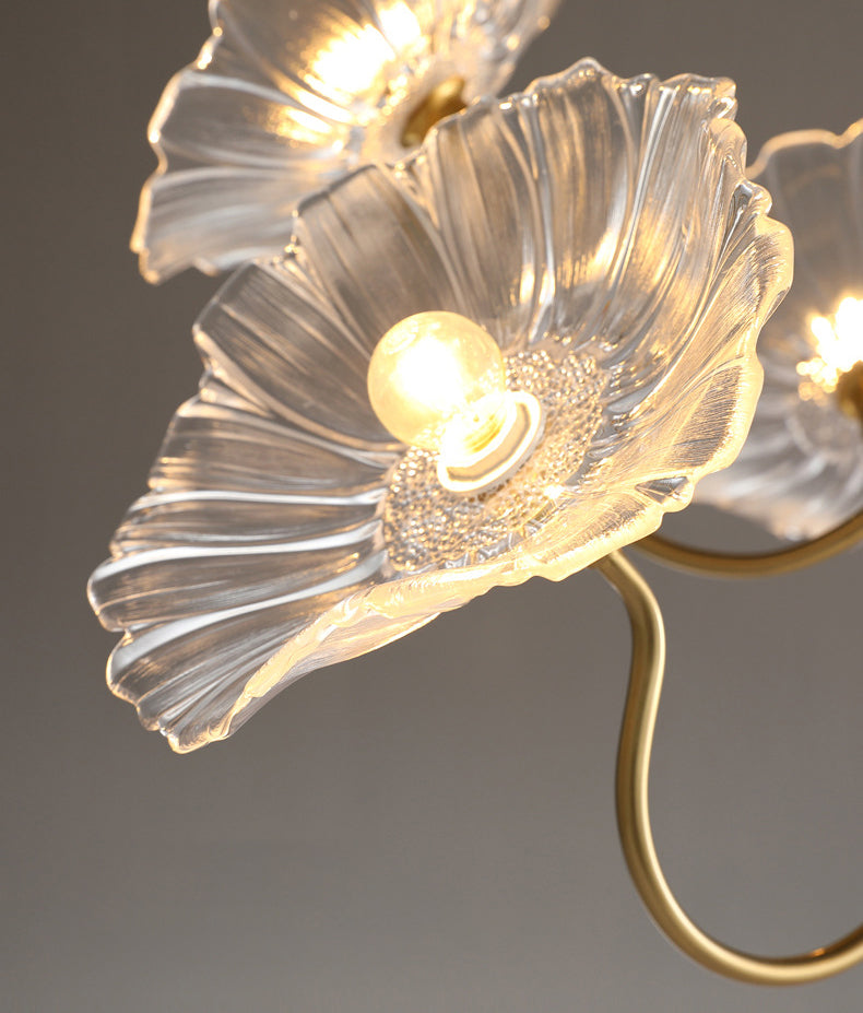 Blume Semi Flush Mount Leuchte moderne Glasdeckleuchten für Wohnzimmer
