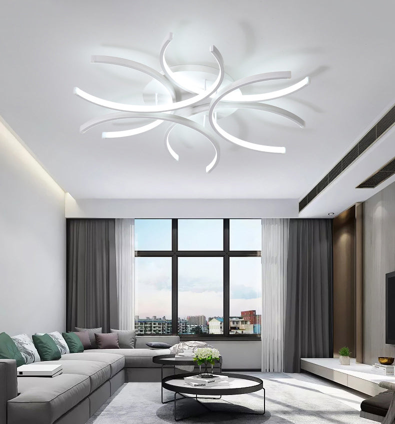 Blume Semi Flush Mount Light Acrylic Moderne Einfachheit Spülen Deckenleuchten für Wohnzimmer