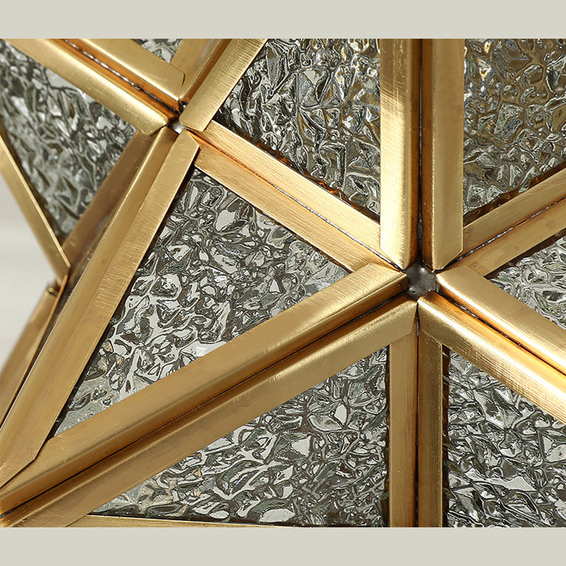 Luz de techo semi-flush de estrella lámpara de lámpara de montaje de techo de vidrio tradicional para dormitorio