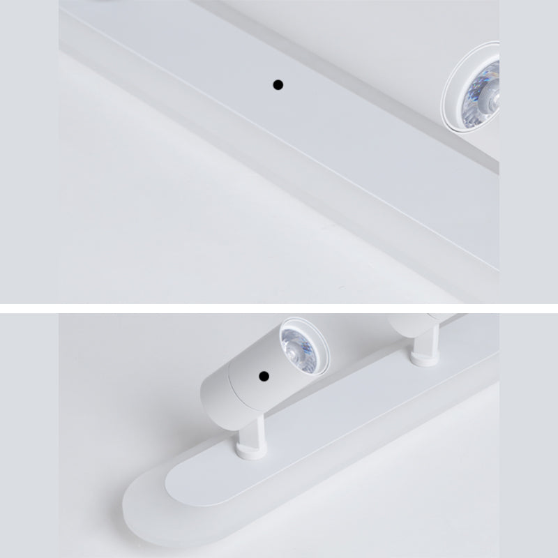 White Linear LED Track Lighting Fixtures Modern Aluminum Ceiling Light with 2 Spotlights