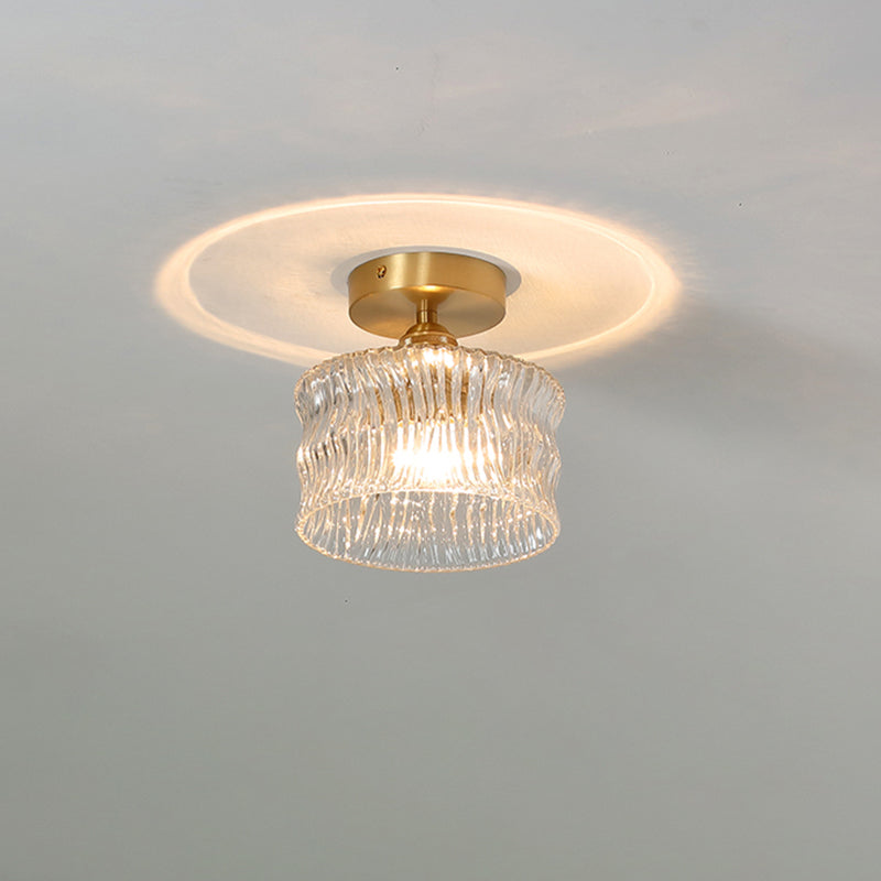 Colonial Prismatic Glass Flush Light Fixtures Blossoms Flush Mount for Hallway