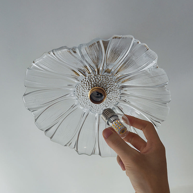 Colonial Prismatic Glass Flush Light Fixtures Blossoms Flush Mount for Hallway