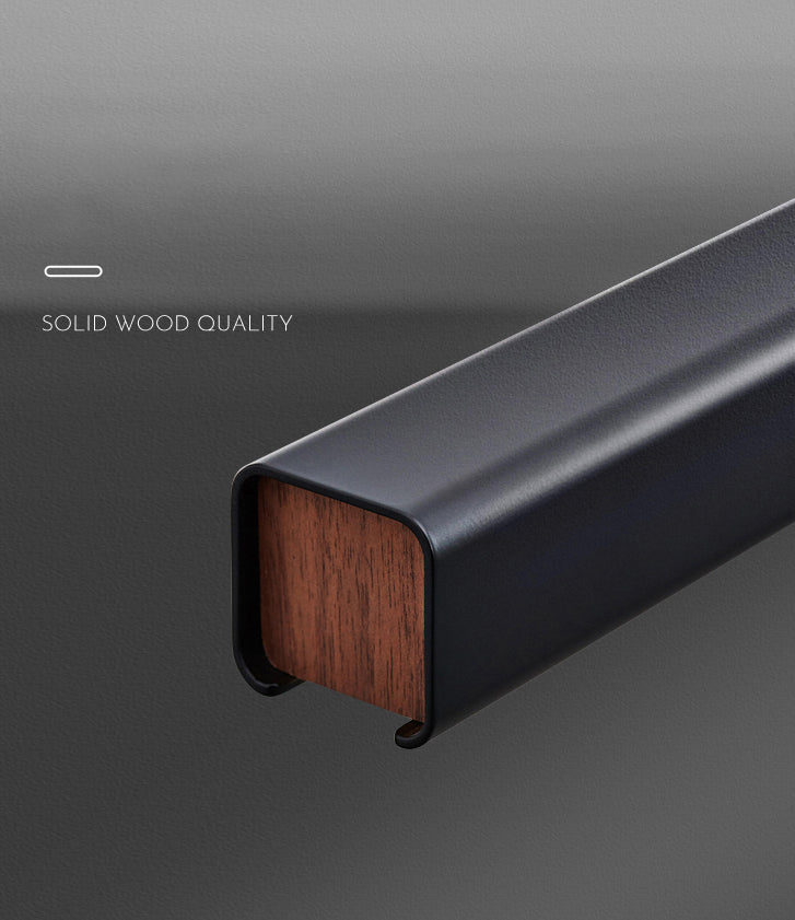 Aluminium Rectangular LED Wall Sconce in Modern Simplicity Wooden Rotatable Wall Light with Acrylic Shade