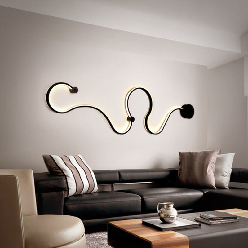 Sala de estar de cinta Sala de luz Luz de Luz de metal LED Nordic Wall Light in Black