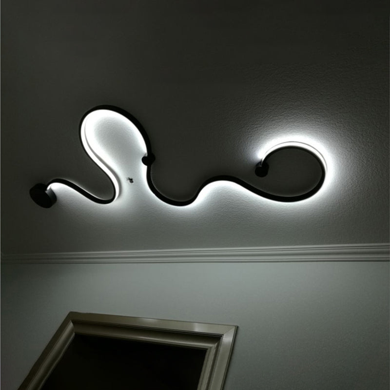 Sala de estar de cinta Sala de luz Luz de Luz de metal LED Nordic Wall Light in Black