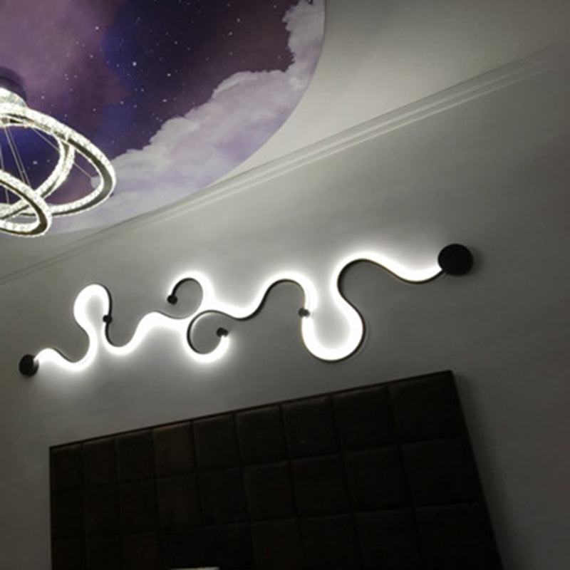 Sala de estar de cinta Sala de luz Luz de Luz de metal LED Nordic Wall Light in Black