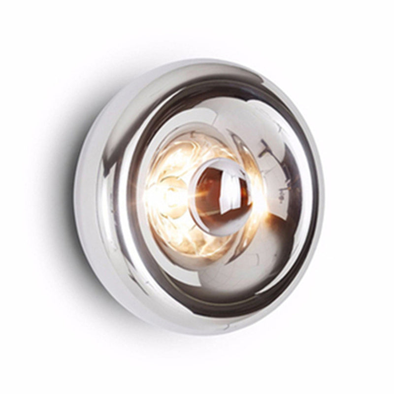 Circle Mouth-Blown Glass Wall Lamps 1-Light Contemporary Style Wall Mount Lamp