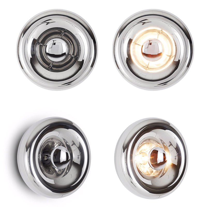 Circle Mouth-Blown Glass Wall Lamps 1-Light Contemporary Style Wall Mount Lamp