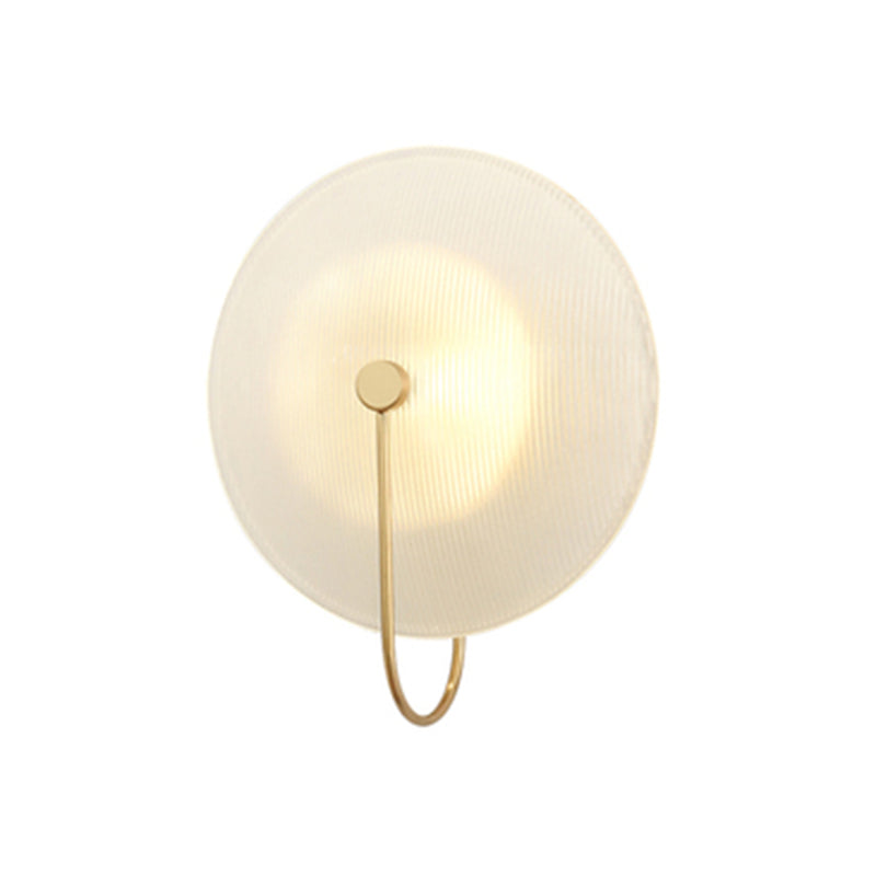 Contemporary 1-Light Wall Sconce Circle Glass Wall Mounted Light for Living Room