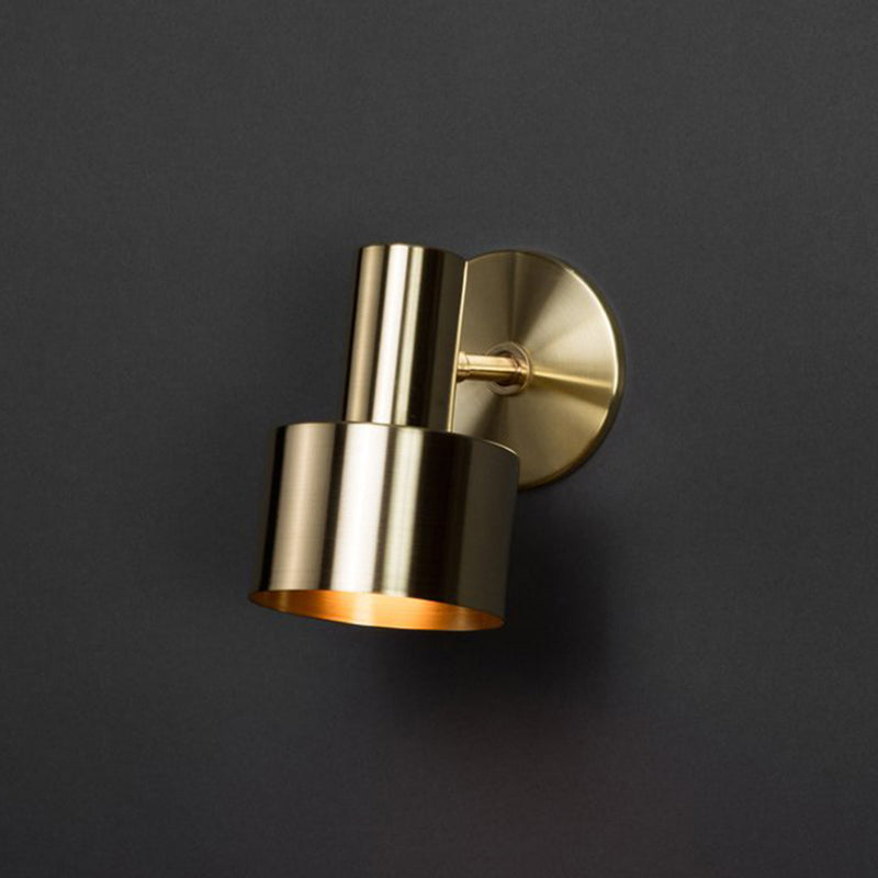 Nordic Luxury Style Cylinderical Wall Mounted Light Fixture Copper 1 Light Sconces