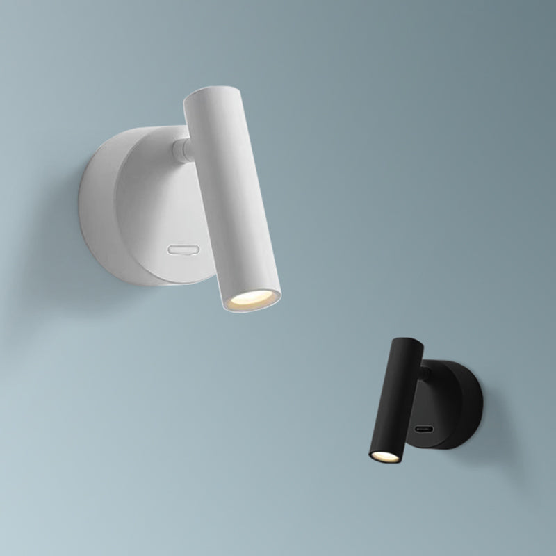 Modern Concise LED Wall Lamp Aluminium Circular Reading Wall Sconce for Bedroom