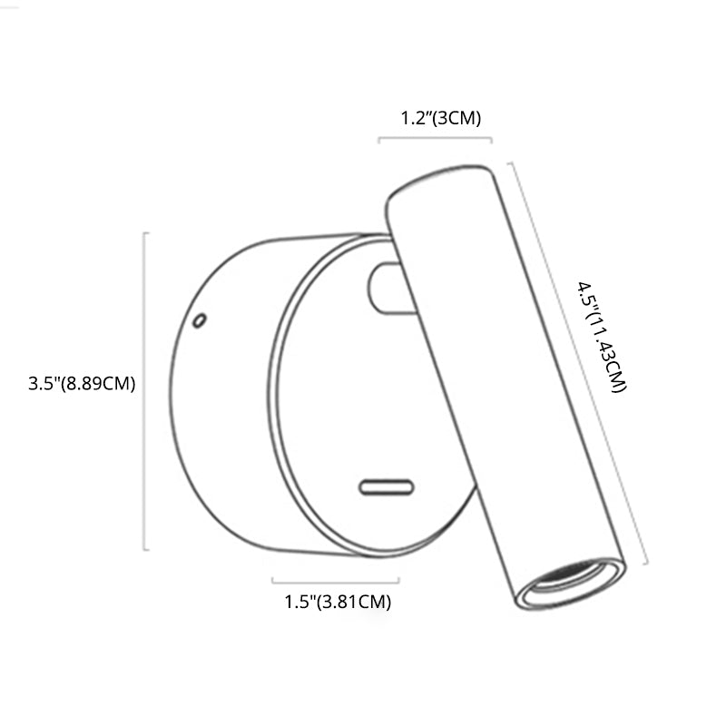 Modern Concise LED Wall Lamp Aluminium Circular Reading Wall Sconce for Bedroom
