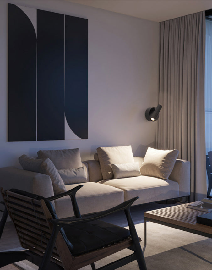 Modern Concise LED Wall Lamp Aluminium Circular Reading Wall Sconce for Bedroom